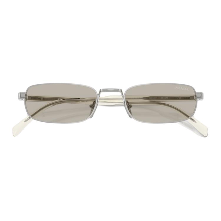 Prada Logo Metal Square Sunglasses Unisex sunglasses Transparent Silver 0PRB54S-1BC30P54