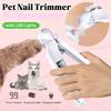 2 In 1 Electric Pet Nail Grinder Quiet and Low Vibration Pet Toenail Clippers with LED Lights for Small Medium Large Dogs/Cats