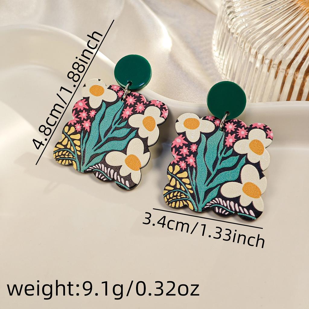 Boho Style Vintage Flower Earrings for Women, Ideal for Beach Vacation