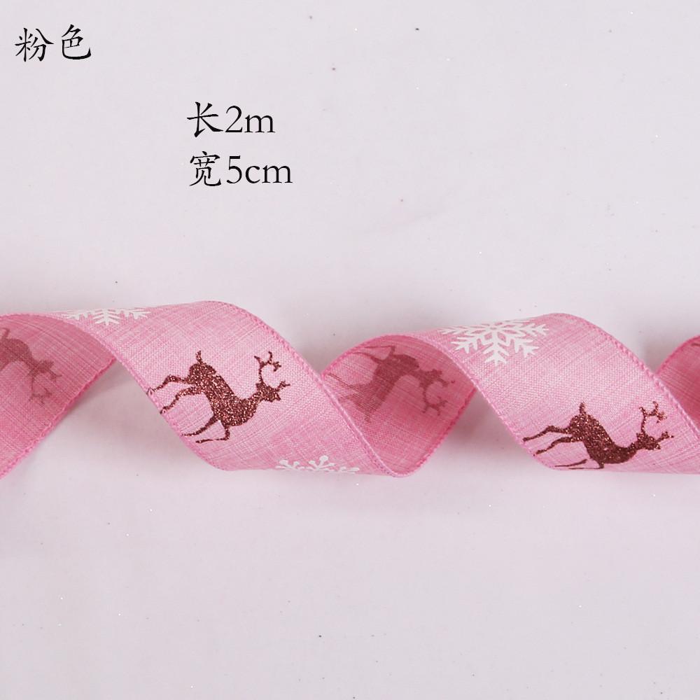 Vibrant Colorful And 2 Meter Long Reindeer Snowflake Ribbon Ideal For Christmas Decoration Tree