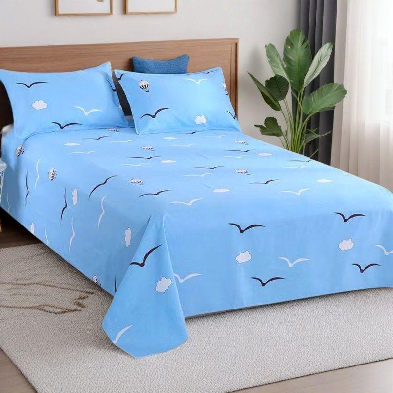 Classic Cotton Old Coarse Cloth Thickened Double Bed Sheet Four Seasons Universal Student Dormitory Printed Bedding