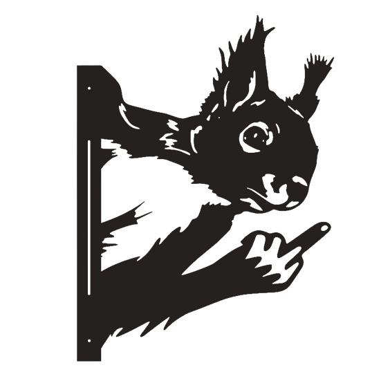Peeping Animal Sign Metal Middle Finger Squirrel Sign Outdoor Flipping Off Deer Yard Art Decoration Rustic Animal Wall Art Ornament