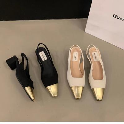 New Women's Low Heel Shoes Women's Dress Shoes Mid Heel Wedding Sandals All Matching Pointed Princess Shoes