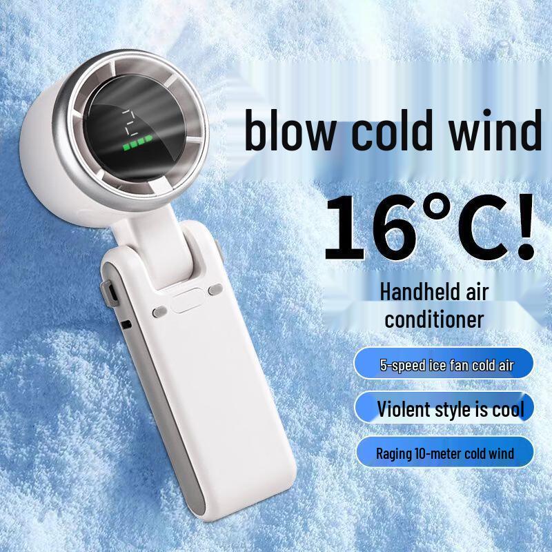 Portable N607 Foldable Neck Fan & Desktop Mini Fan with Digital Display Standard Small Fan
