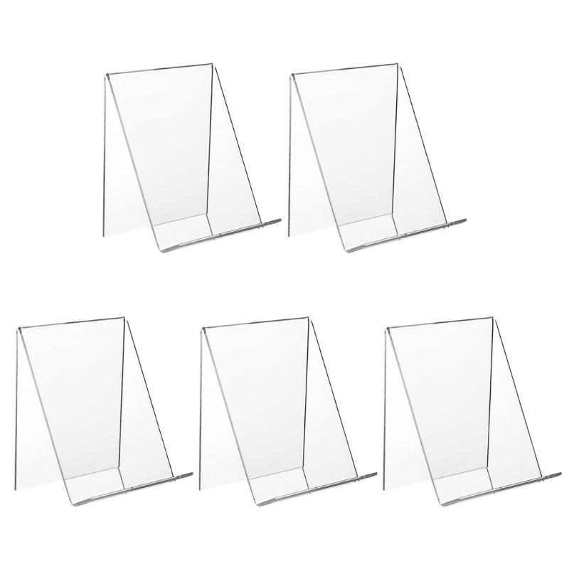 

5 Pieces Clear Tablet Holder Acrylic Stands for Displaying Paintings Books Music Sheets Notebooks Artworks CDs 1