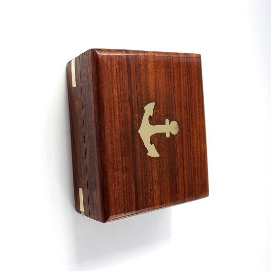 Pocket Sundial Compass, Both Side On Lid Handwork