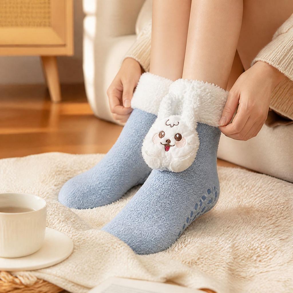 Unisex Heated Floor Socks Christmas Foot Warmer Slipper Socks for Home
