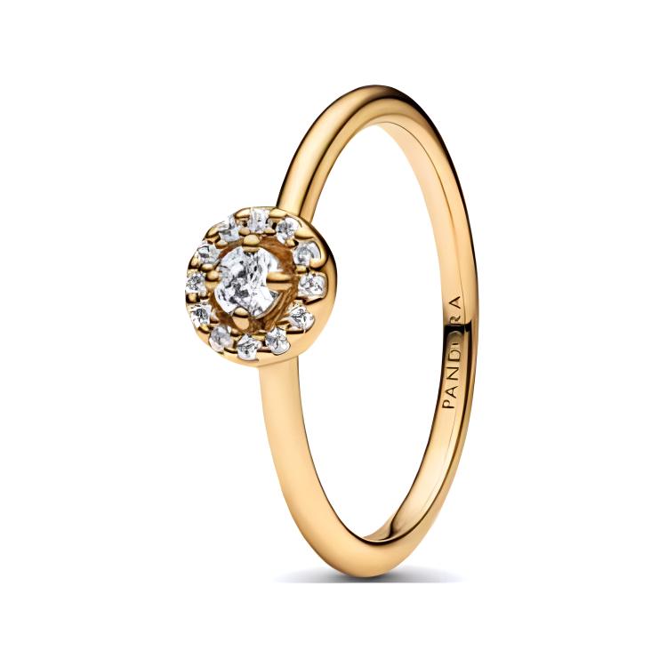 Pandora Pavé Set Circular Ring With Cubic Zirconia Women ring Gold 163554C01 Box,50