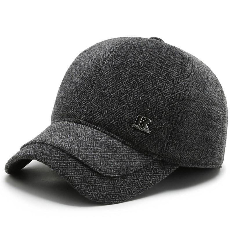 

Classic Wool Flat Top Hat For Elderly Men With Warmth And Windproof Functionality Gray Cap