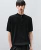 DRAW FIT Urbane Ribbed Half Zip Knit [Black]