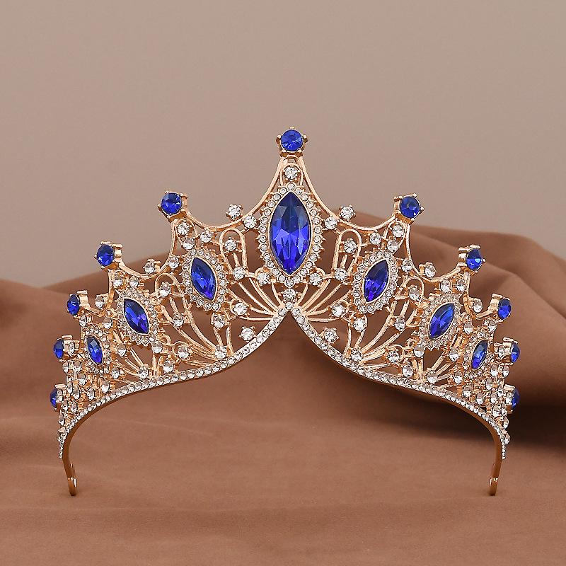 Baroque Retro Crystal Bridal Crown Rhinestone Headband Court Style Adult Hair Accessories