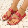 2026 Mode Damenschuhe Zehentrenner Damen Hausschuhe Sommer Übergröße Strandpantoffeln Damen Blumen Weiche Sohle Flache Sandalen Damen
