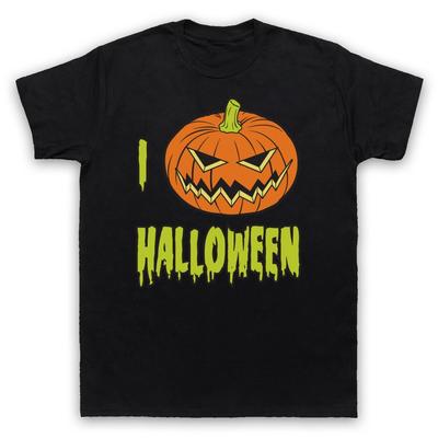 Ich liebe Halloween Kürbis Cool Süß Horror Feier Herren und Damen T-Shirt