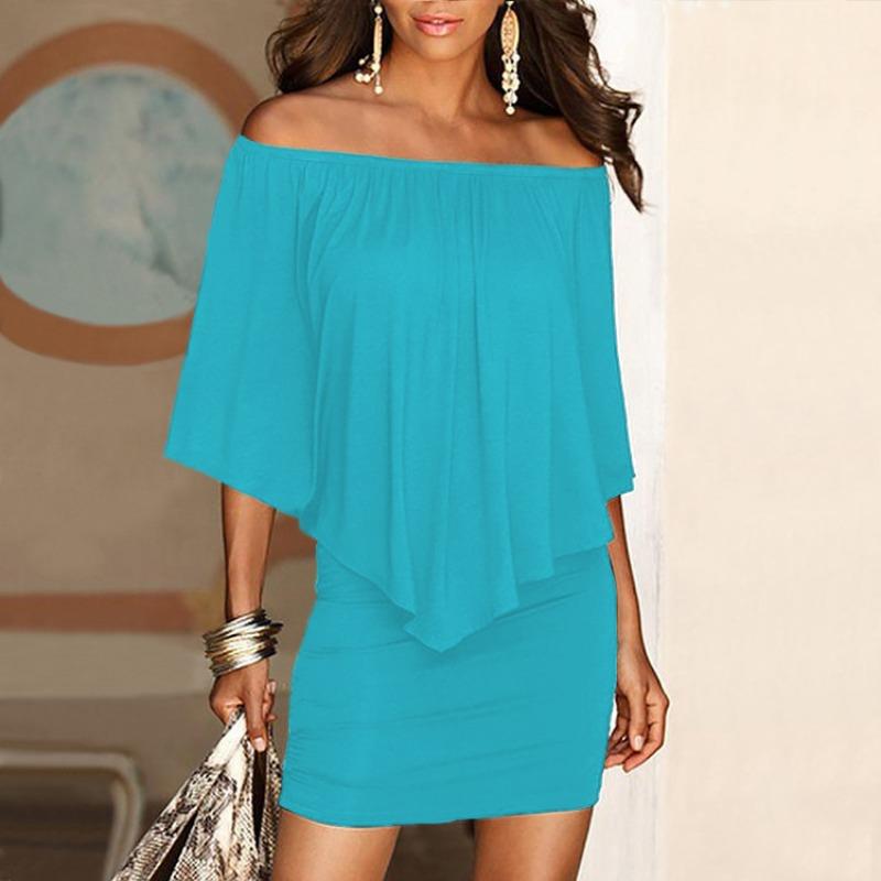 New wish women's dress sexy one-word collar hip skirt