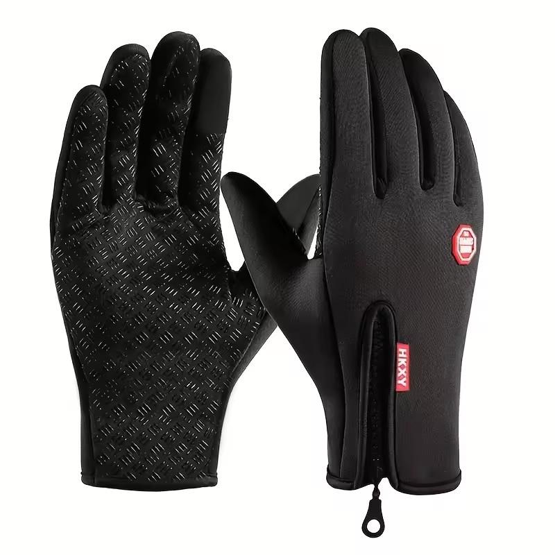 

Winter Gloves For MenWomen Touchscreen Warm Outdoor Cycling Driving Motorcycle Fingerprint Cold Gloves Windproof Non Slip Gloves M чёрный