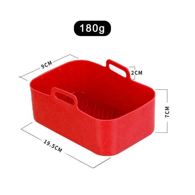 1/2Pcs Air Fryer Silicone Pot Basket Tray Fried Baking Pan Insert Dish Accessory Rectangle Dual Basket For Ninja DZ201 Air Fryer