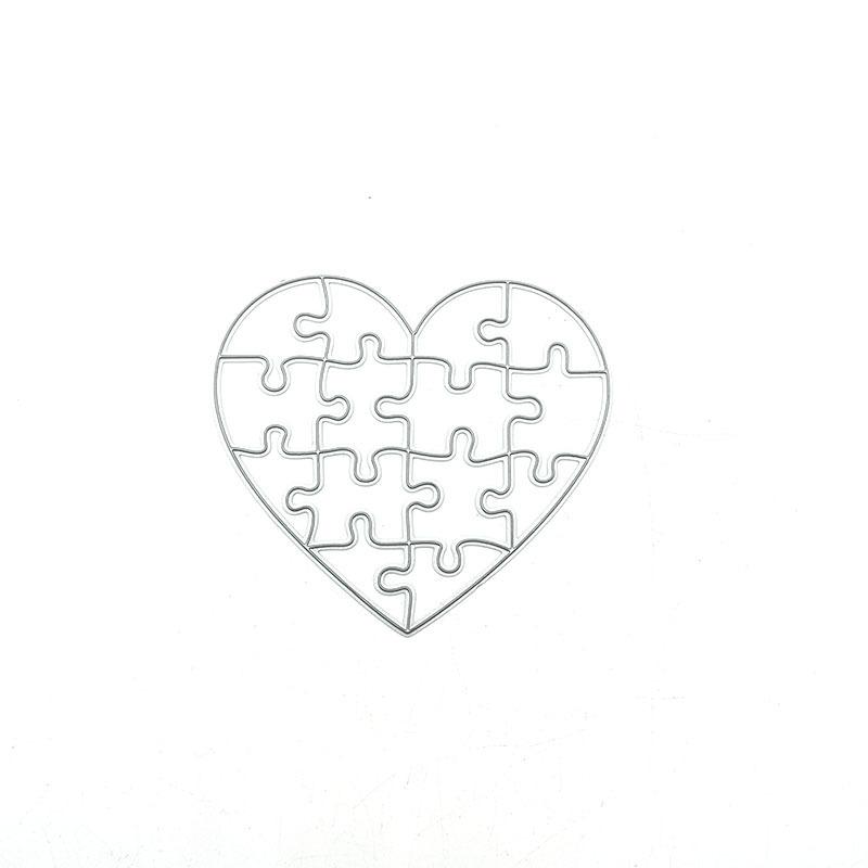 Love Puzzle Metal Cutting Dies Cut Die Mold Creative Puzzle Love Decoration Scrapbook Paper Craft Knife Mould Blade Punch Stencils