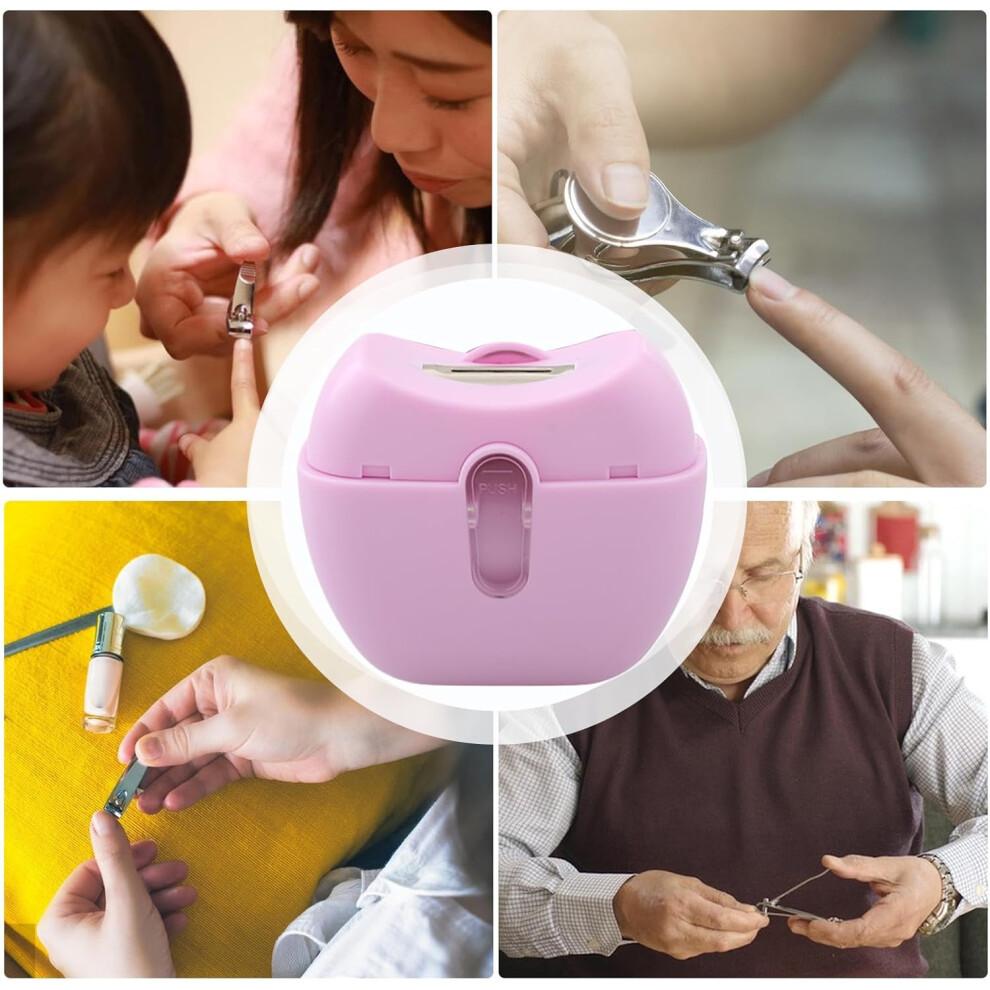 Elektrische Nagelschere Wiederaufladbarer Trimmer für Fingernägel Zehennägel, Rosa