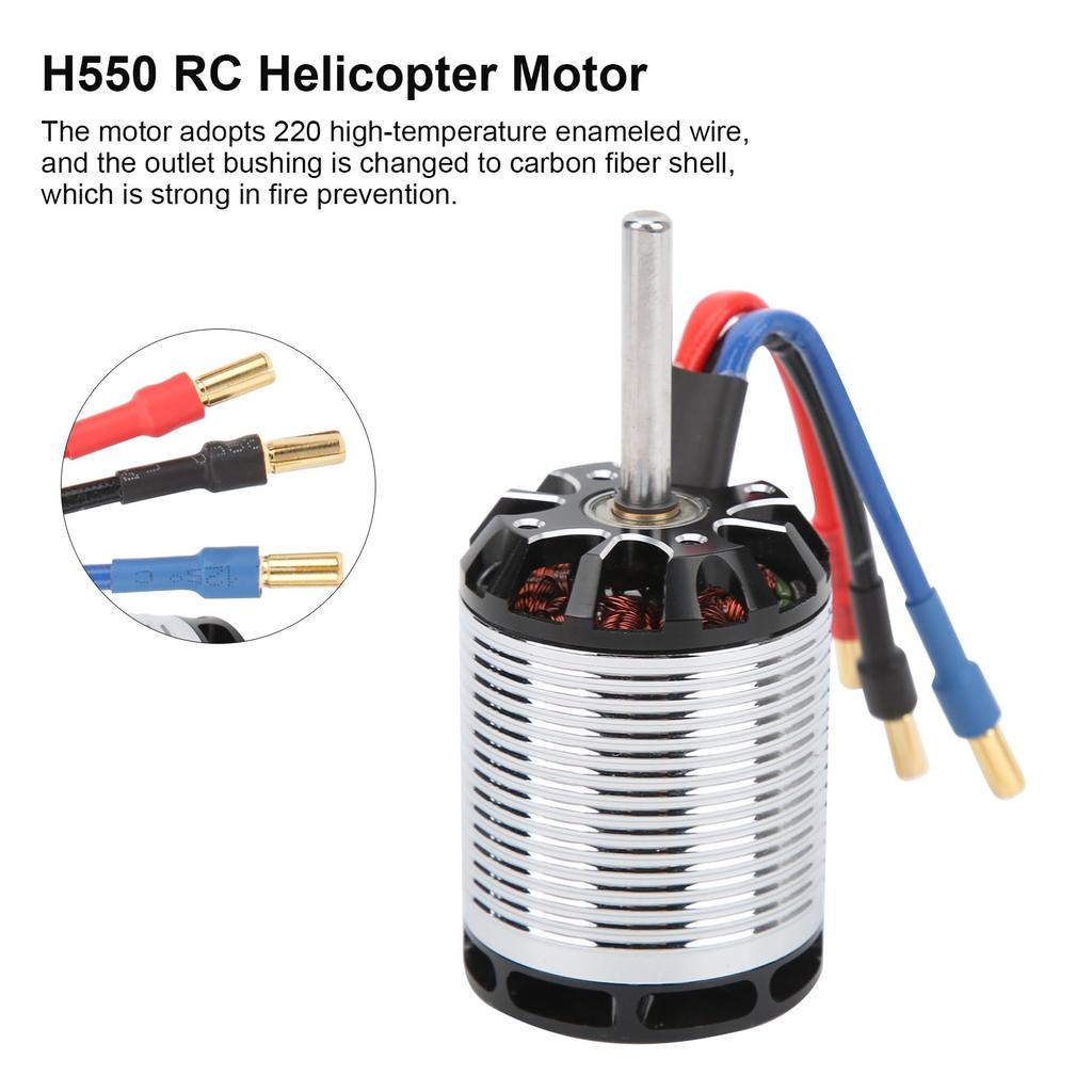 Jiawu H550 Brushless Motor, RC Helicopter Accessories Aluminum Alloy H550 3538 1220KV Brushless Motor with Copper Tube for 550 RC Helicopter