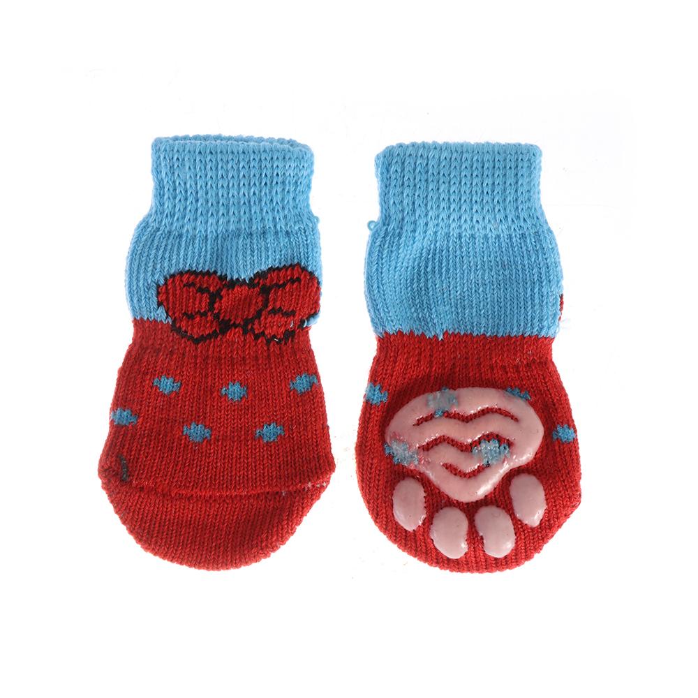 4Pcs/set Fashion Cats Shoe Pet Supplies Dog Shoes Puppy Boots Knitted Socks Anti-Slip