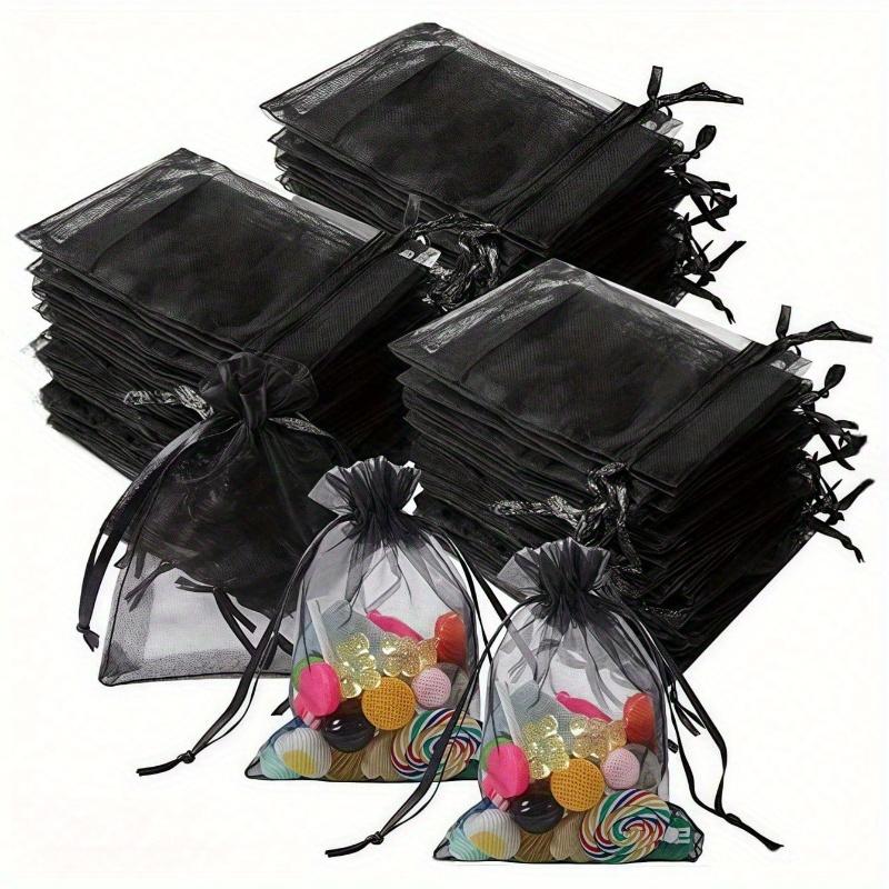

Юбилейные мешочки из органзы с завязками, подарочные упаковочные мешочки для ювелирных изделий, конфет, канцелярских товаров и других мелких предметов. Также подходит для украшения, упаковки фруктов 10Pcs чёрный