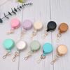Simple Portable Mini Leather PU Jewelry Box Keychain Travel Bag Charm Pendant Earring Ring Storage Box Key Chain Accessories