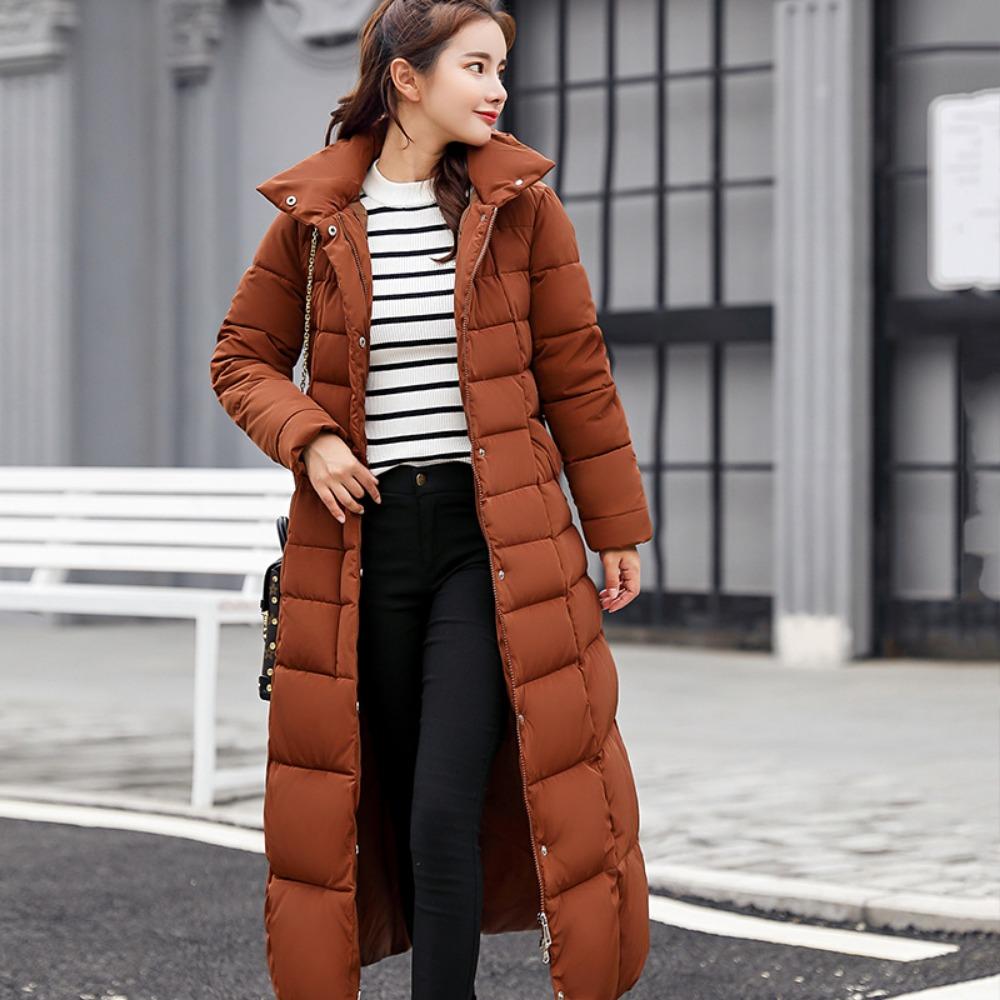 Winter women's cotton clothes extended large fur collar women's cotton clothes thickened long women's down cotton-padded clothes women's