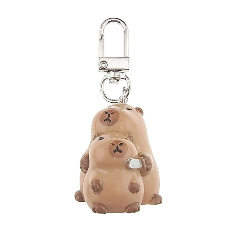 Lovely Capybara Keychain Adorable Cartoon Designed Key Holder Hanging Ornament for Bag Charm or Car Decoration