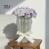 Floral Arrangement Holder 3D Printed Flower Vase with Bow Design, Modern Decorative Vase, Minimalist Glass for Flowers Container, Home Office
