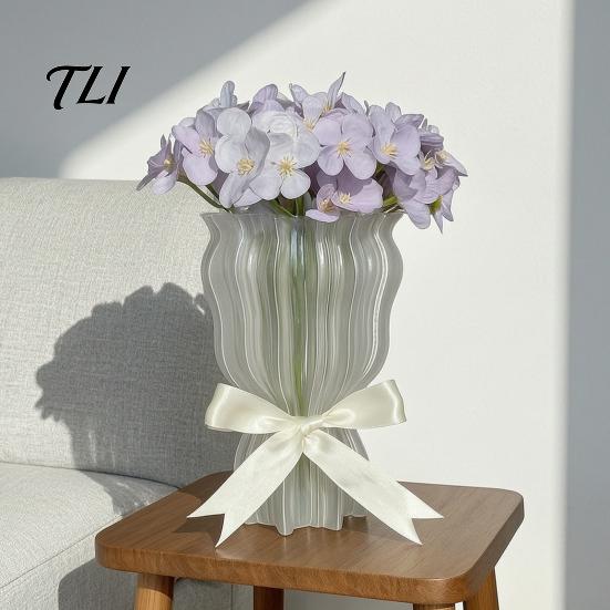 Floral Arrangement Holder 3D Printed Flower Vase with Bow Design, Modern Decorative Vase, Minimalist Glass for Flowers Container, Home Office
