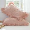 45x75cm Solid Color Cotton Pillowcase Adult Home Double-layer Lotus Leaf Lace Pillow Core Cover Enlarge Widen Fix The Non Displaced Pillow Covers