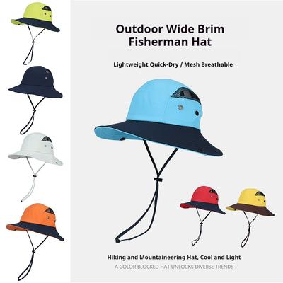 UPF50+ Waterproof Sun Hat Men Women Wide Brim Bucket Hat Quick Dry Breathable Boonie Hat Outdoor Fishing Hiking Safari Caps
