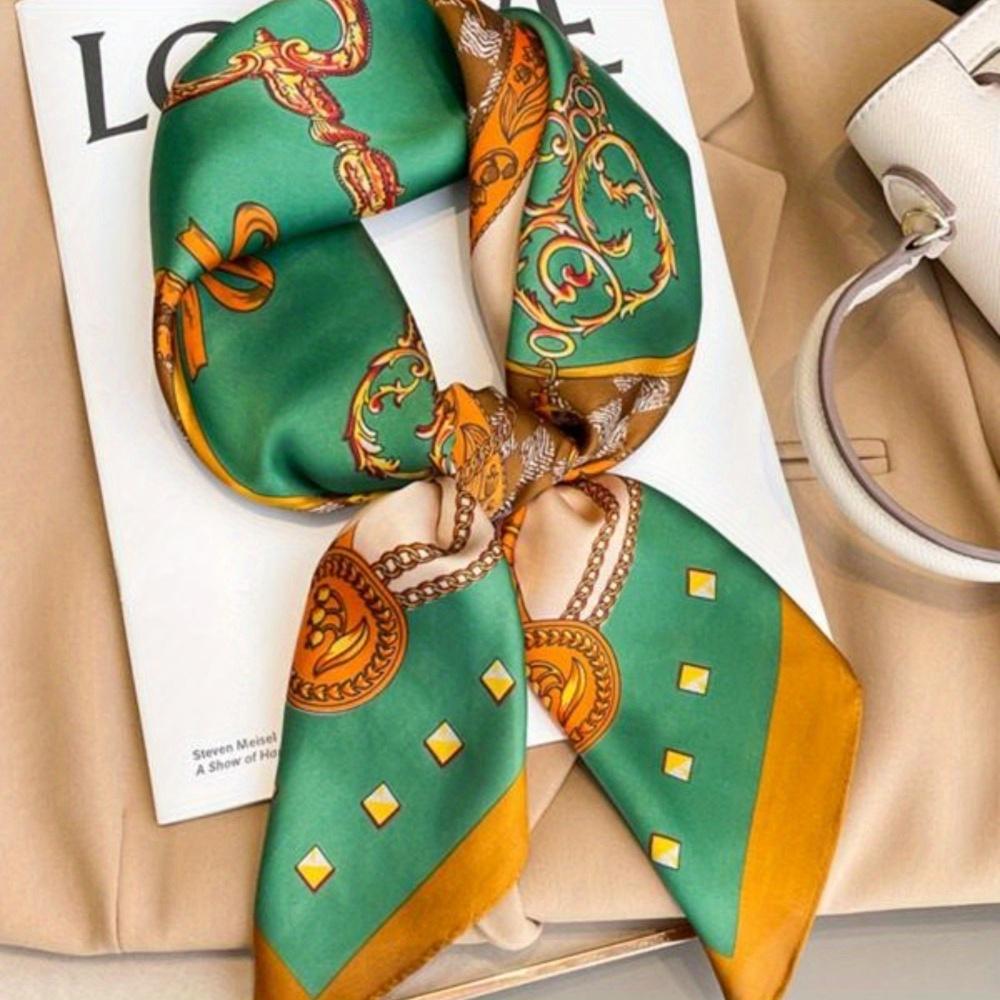 Ladies Fashion Scarf 70X70Cm, New Silk Satin Square Scarf, Elegant Women'S Accessories, Suitable For All Seasons