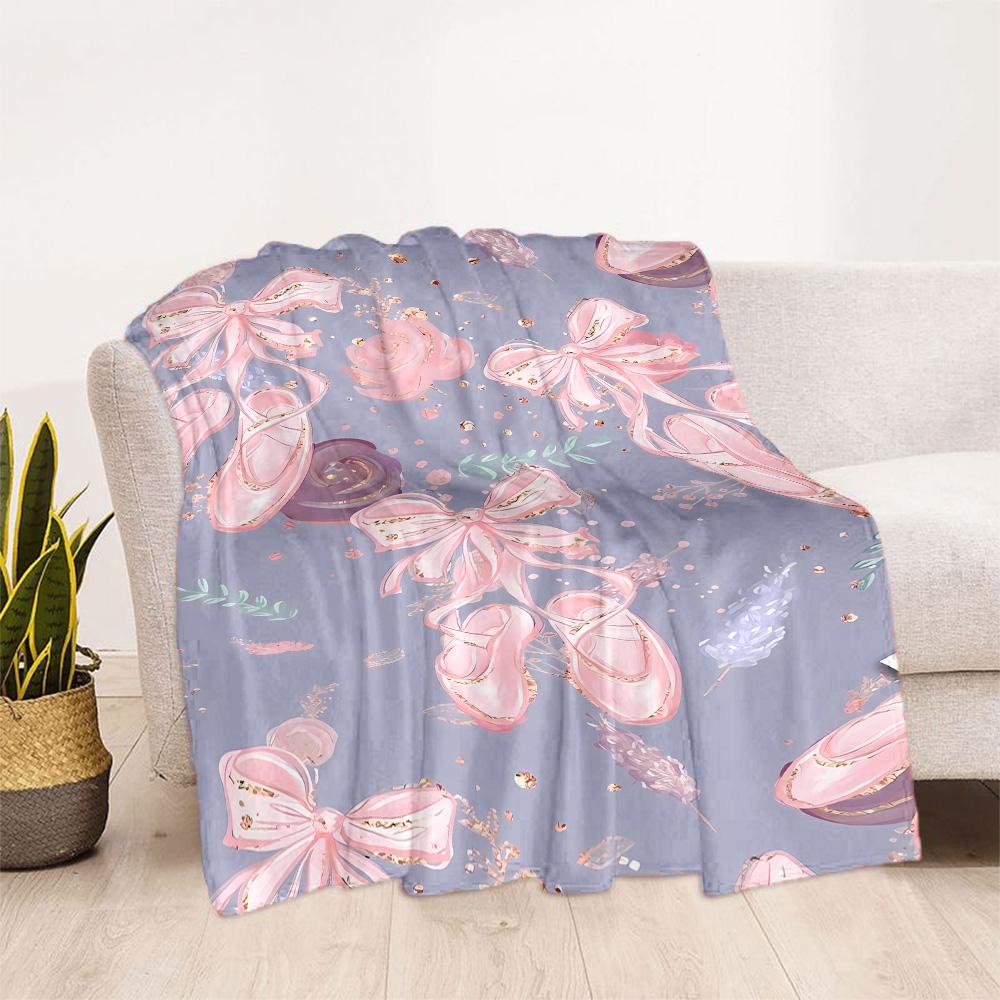 Dreamy Ballerina Flannel Blanket - Soft and Comfortable, Suitable for Sofas, Beds, Offices, Travel, and All Seasons, Making It A Perfect Holiday Gift.