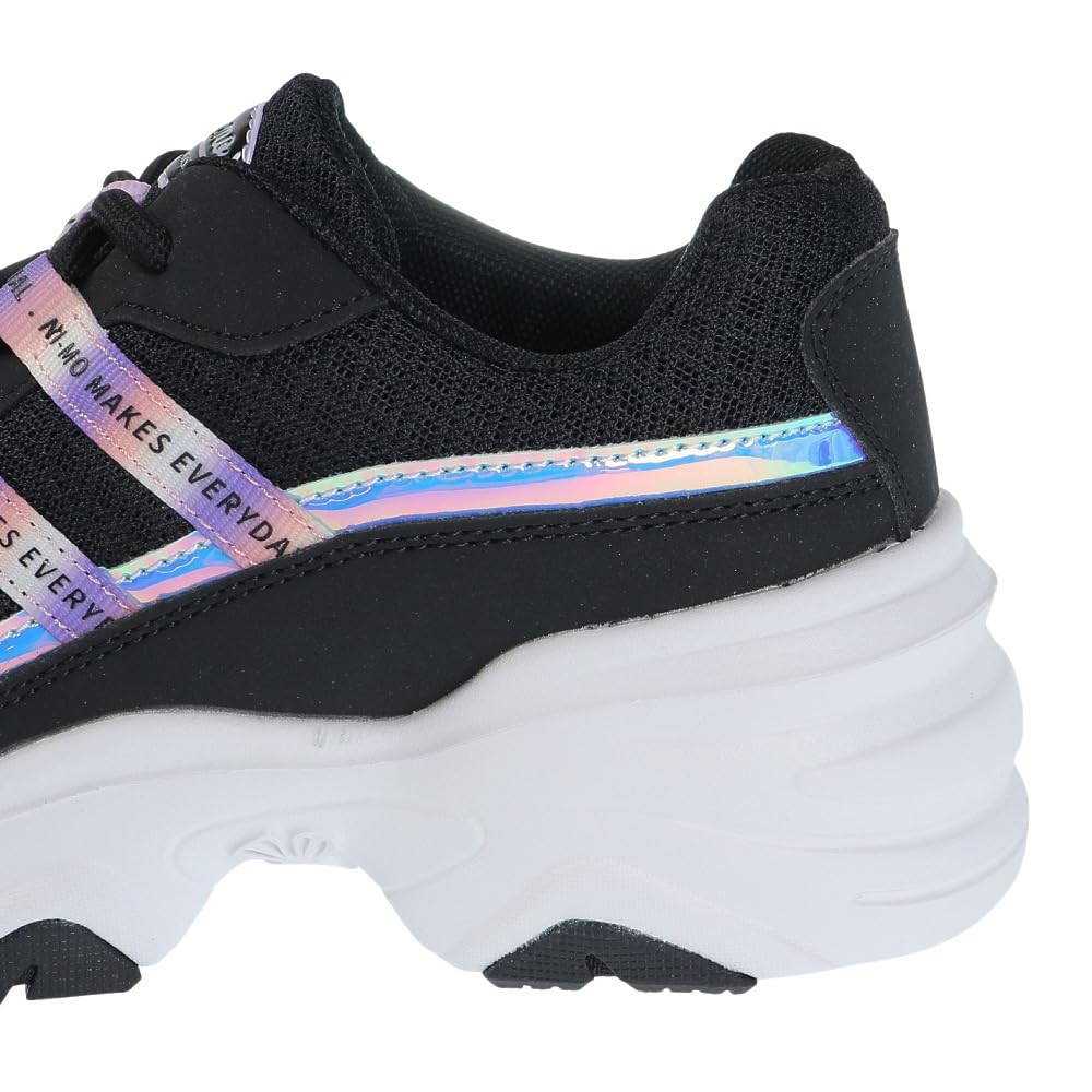 Moonstar NM J084 Size 2E Girls' Sneakers, Black, 21.5 cm,