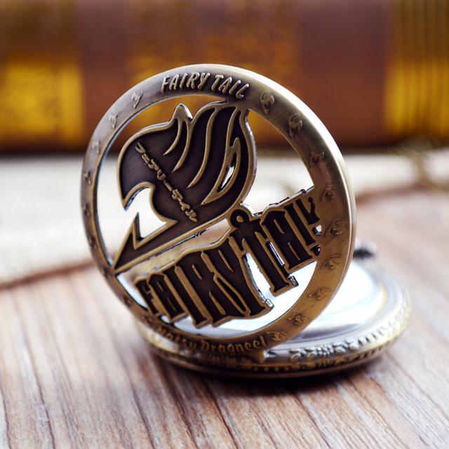 Anime figurine Fairy Tail Pocket Watch Chain Necklace Pendant