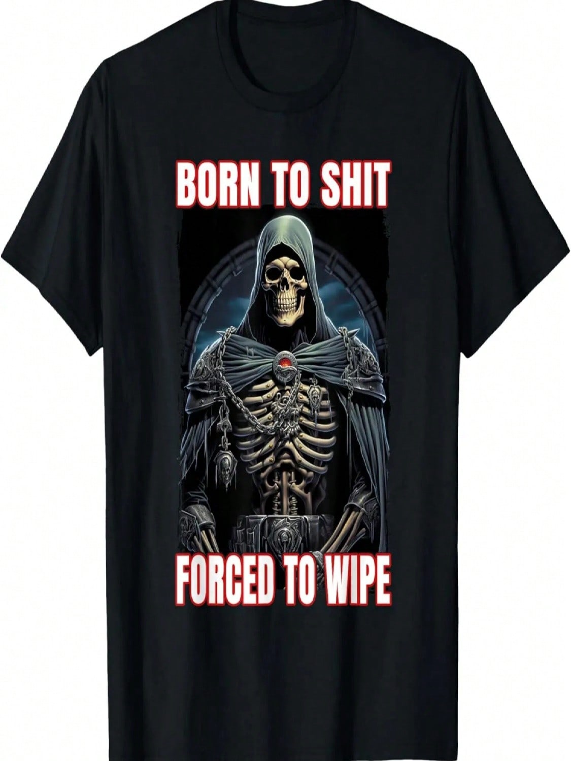 Born To Forced To Wipe Cringe Skeleton T-Shirt S разноцветный