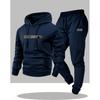 Mens Womens Casual Hooded Sweatshirt Set With Drawstring Pants Winter Warm Fleece Lined Tracksuit