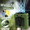 Portable Waist Fan Clip On,10000mAh Rechargeable Wearable Shirt Fan with Light,5 Speeds Belt Fans Cooling Fans for Outdoor