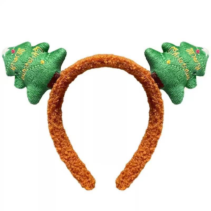 Christmas gift plush reindeer headband cute Santa Claus headband children's holiday performance hair accessories decoration
