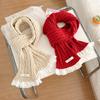 Winter style with thermal lace scarf knitted twist lace Korean student atmosphere scarf scarf
