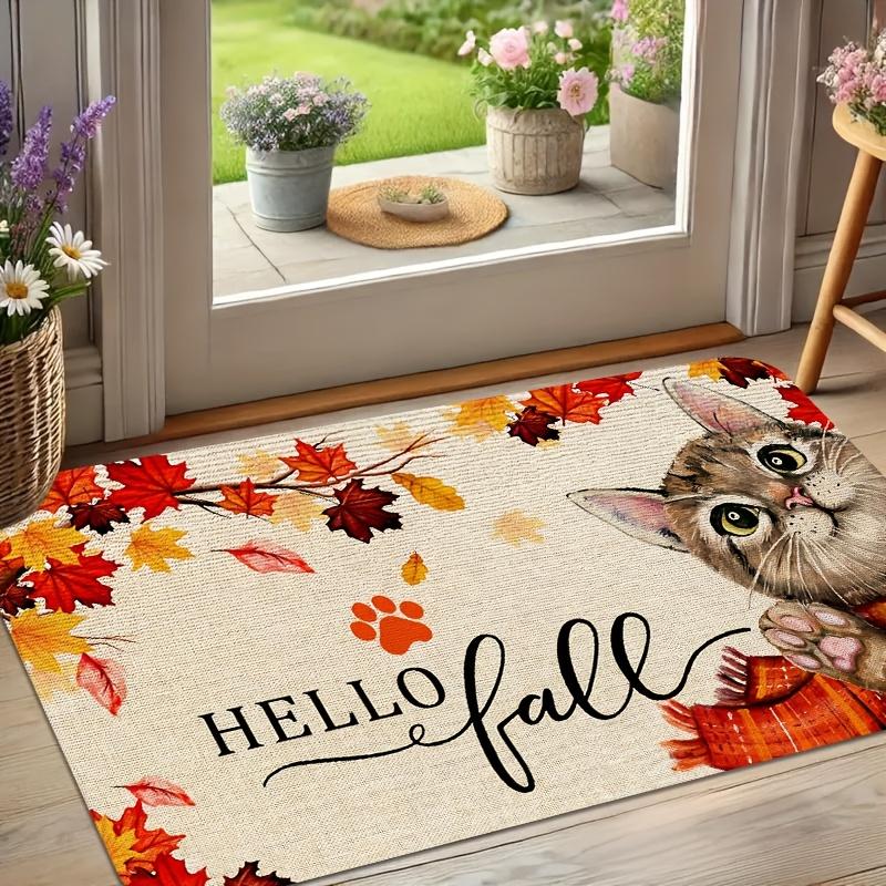 Colorful Floral Welcome Home Print Doormat Non Slip Washable Entrance Rug Indoor Front Door Floor Mat Home Decor
