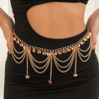 Waist Chain for Women Metal Belt Decor Vintage Style Creative Body Jewelry