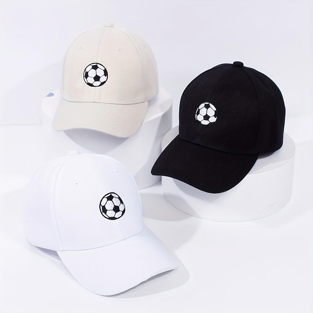 Youngsters's Embroidered Soccer Baseball Cap, Outdoor Sports Sun Hat, Suitable for Ages 8-12