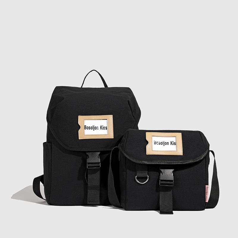 Backpack for Men and Women Lightweight Versatile Large Capacity Student Schoolbag Solid Color Casual Travel Backpack