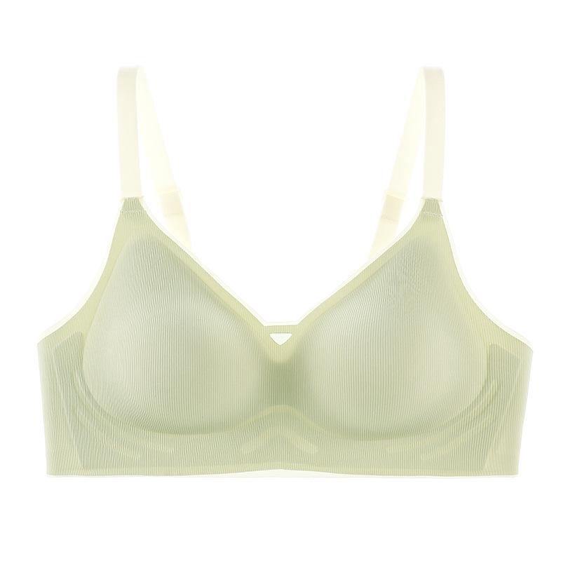 Seamless Underwear Women's Gathered Thin Cup Bra Without Underwire, Comfortable for Young Students