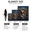 Mythological angel battling dragon fleece blanket, perfect for sofa, bed, office. Ideal gift for family, friends, holida