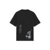 Li-Ning Disney Pinocchio Series Hand-Painted Cartoon Print Casual Loose T-Shirt Men Tops Black AHSS451-5
