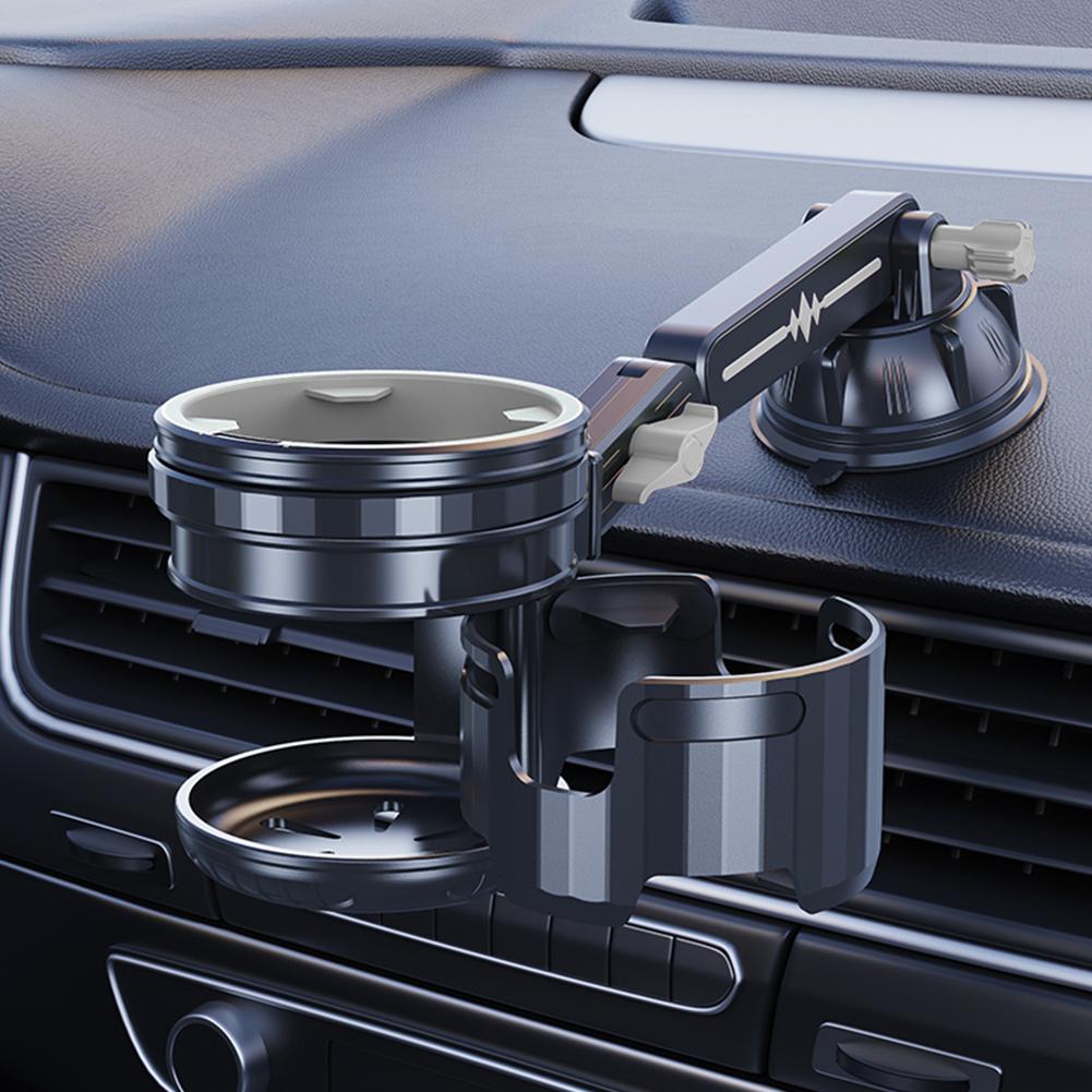 2-in-1 Suction Car Cup Holder Rotatable Vehicle Mounted Cup Holder No-Slip Multifunctional Dual Cup Holder Car Accessories
