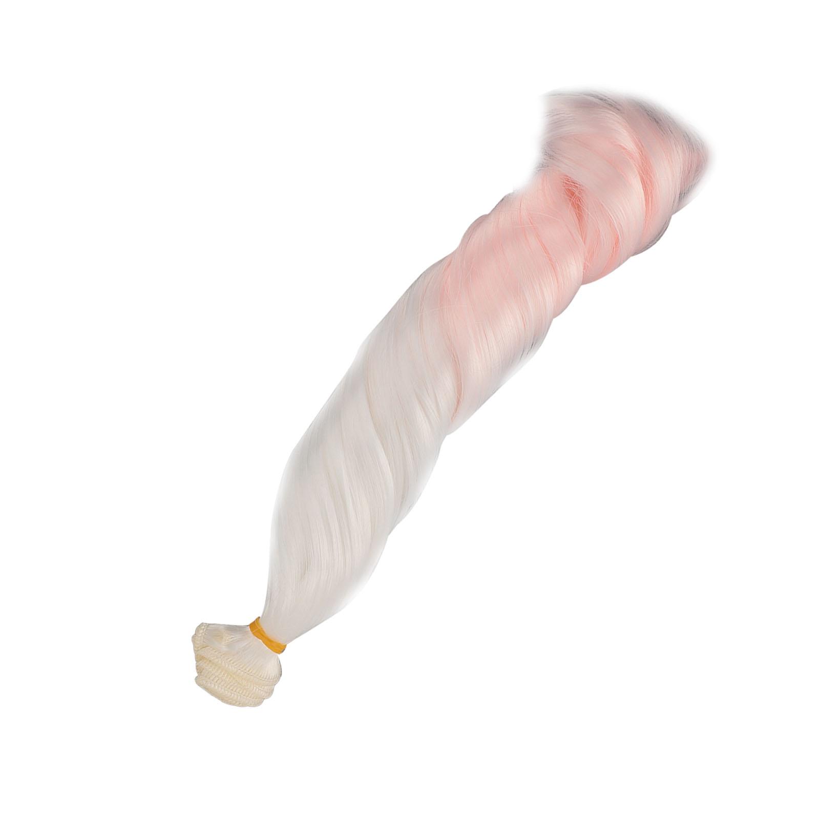 

Doll Wig 25cm Length 1m Width White Pink Gradient Long Curly Ball Jointed Doll Wig Type 2